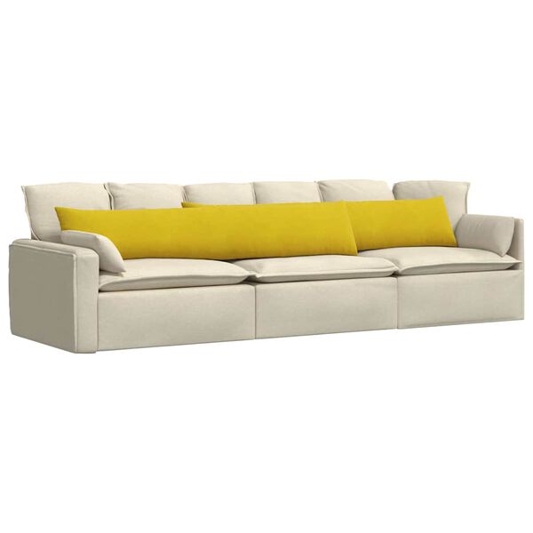 vidaXL Sofa Pagalvės 2 pcs Geltona 200 x 40 cm Kordūrinis audinys