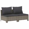 vidaXL Dvivietė sodo sofa su pilkomis pagalvėlėmis, poliratanas