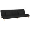vidaXL Dvivietė sofa-lova su dvejomis pagalvėmis, juoda, audinys