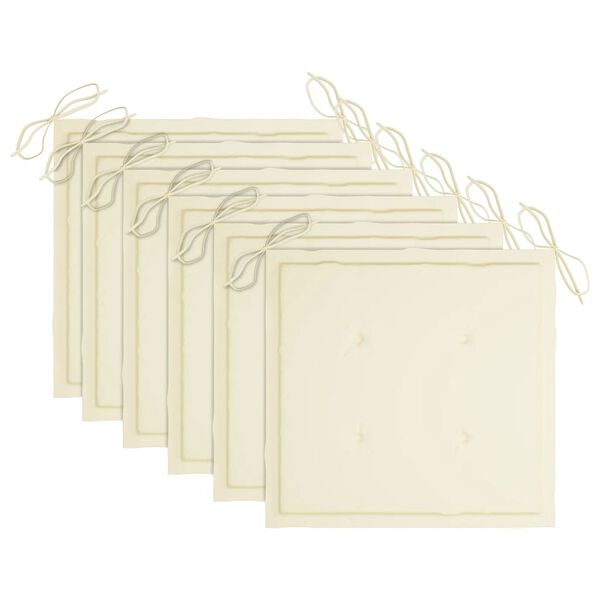 vidaXL Lauko valgomojo kėdės su pagalvėlėmis, 6vnt., akacija