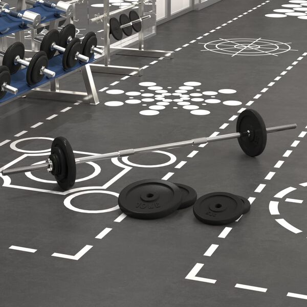 vidaXL Štanga su svoriais, 60kg, ketus