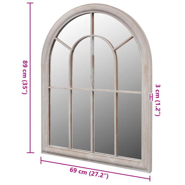 vidaXL Veidrodis, 69x89cm, arkinis, tinka lauke ir patalpose