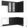 vidaXL Virtuvės vienetas KALMAR 8 vnt. Juoda Apdirbta mediena