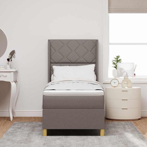 vidaXL Kiemas lova su čiužiniu su galvūgalio Taupe 80 x 200 cm audinys