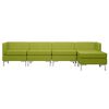 vidaXL Sofos komplektas, 5 dalių, žalios spalvos, audinys
