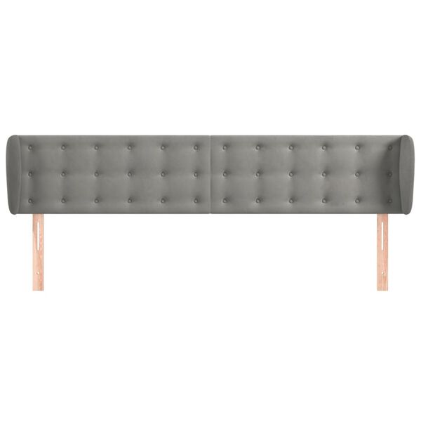 vidaXL Galvūgalis su auselėmis,šviesiai pilkos,163x23x78/88cm, aksomas