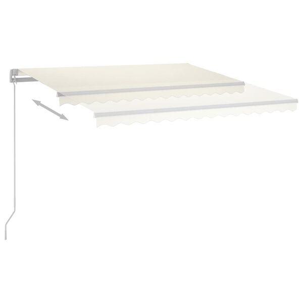 vidaXL Automatinė markizė su LED/vėjo jutikliu, kreminė, 4,5x3,5m