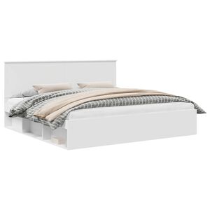 vidaXL Lovos rėmas Balta 200 x 200 cm Kietos pu&scaron;ies mediena