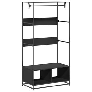 vidaXL Drabužių spinta, juodos spalvos, 90x50x180cm, apdirbta mediena