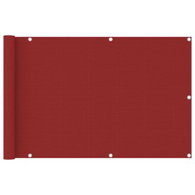vidaXL Balkono pertvara, raudonos spalvos, 90x400cm, HDPE