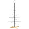 vidaXL Metalinė Kalėdų eglutė su mediniu pagrindu, juoda, 150 cm