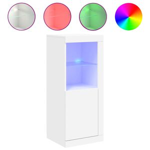 vidaXL &Scaron;oninė spintelė su LED lemputėmis, baltos spalvos, 41x37x100cm