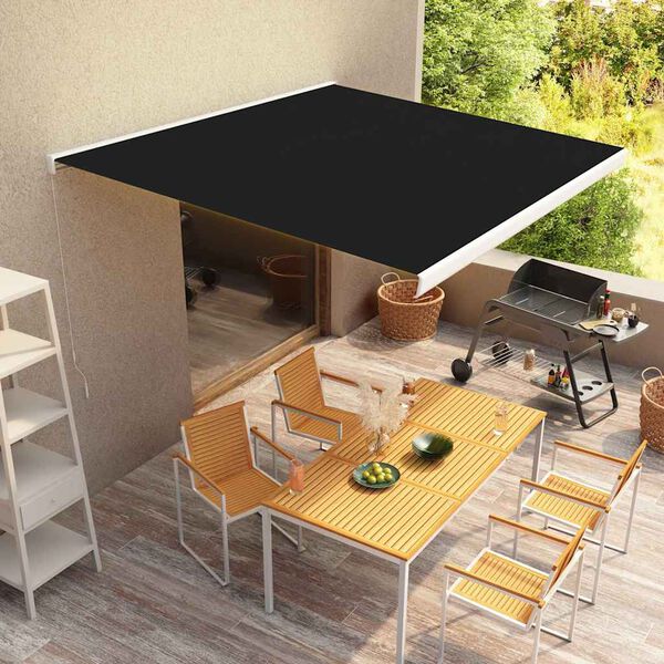 vidaXL Rankiniu būdu i&scaron;traukiama markizė, 350cm, antracito spalvos