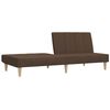 vidaXL Dvivietė sofa-lova su pakoja, rudos spalvos, audinys
