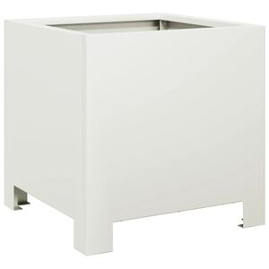vidaXL Sodo lovelis, baltos spalvos, 30x30x30cm, plienas