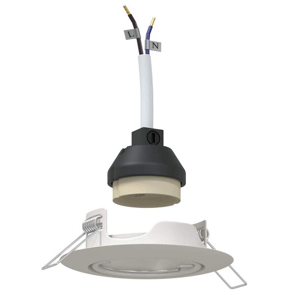 vidaXL Spotlight'ai su prožektoriais 6 pcs Balta 9 x 9 cm metalas