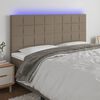 vidaXL Galvūgalis su LED, taupe spalvos, 160x5x118/128cm, audinys