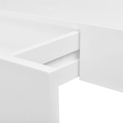 Pakabinama sieninė eksponavimo lentyna su 1 stalčiumi, balta, MDF
