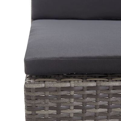 vidaXL Sodo baldų komplektas su pagalvėlėmis, 3 dalių, pilkas, ratanas