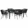 vidaXL Sodo valgomojo komplektas su pagalve 5 pcs Juoda