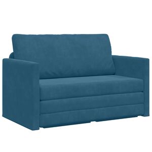 vidaXL Sofa lova 110cm Mėlyna Aksomas