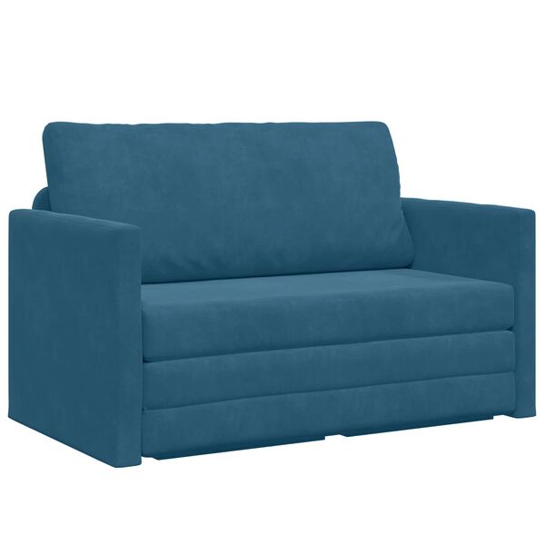 vidaXL Sofa lova 110cm Mėlyna Aksomas