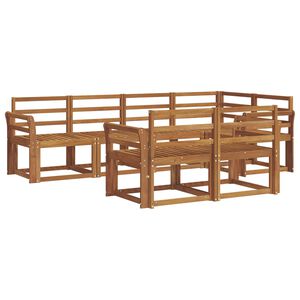 vidaXL Lauko sofos komplektas 7 pcs Natūrali Kietos akacijos mediena