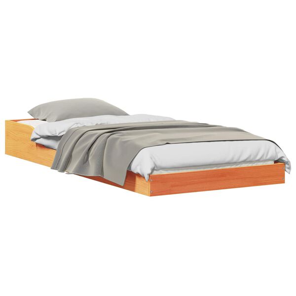 vidaXL Lovos rėmas Vaško ruda 80 x 220 cm Kietos pušies mediena