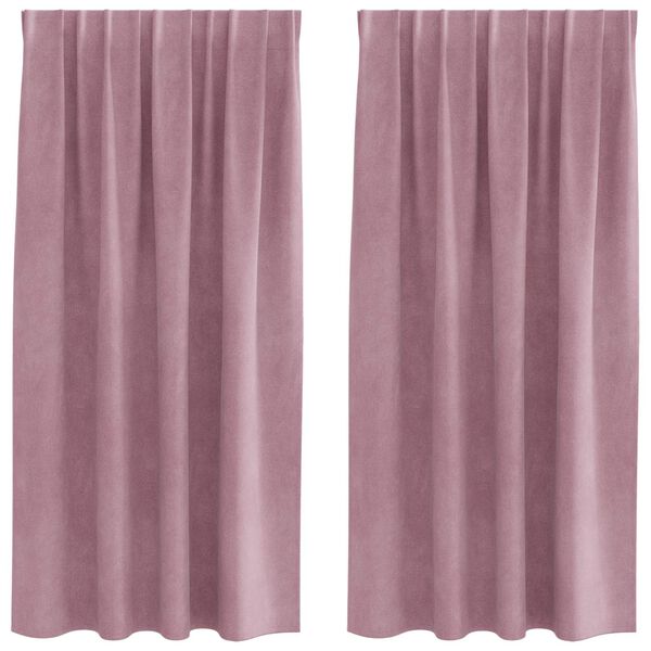 vidaXL Užtemdymo užuolaidos 2 pcs Tamsiai rožinė 140 x 175 cm Aksomas