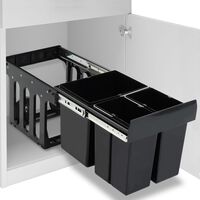 vidaXL Ištraukiama virtuvės spintelės šiukšliadėžė, 48l, soft-close