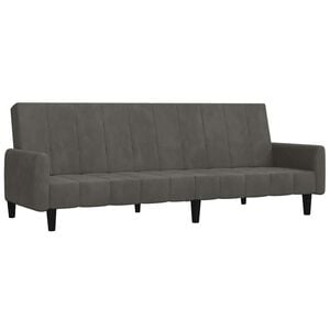 vidaXL Dvivietė sofa-lova, tamsiai pilkos spalvos, aksomas