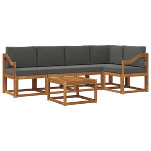 vidaXL Lauko sofos komplektas su pagalve 6 pcs Natūralus ir antracitas