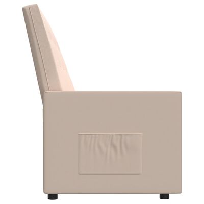 vidaXL Atlošiamas trivietis krėslas, kreminės spalvos, audinys