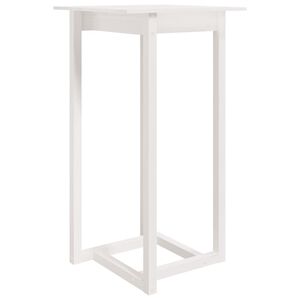 vidaXL Baro stalas, baltas, 60x60x110cm, pu&scaron;ies medienos masyvas