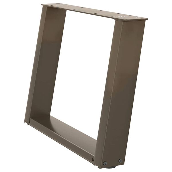 vidaXL Kavos staliuko kojelės, U formos, 2 vnt., natūralus plienas, 60x(42-43) cm, plienas