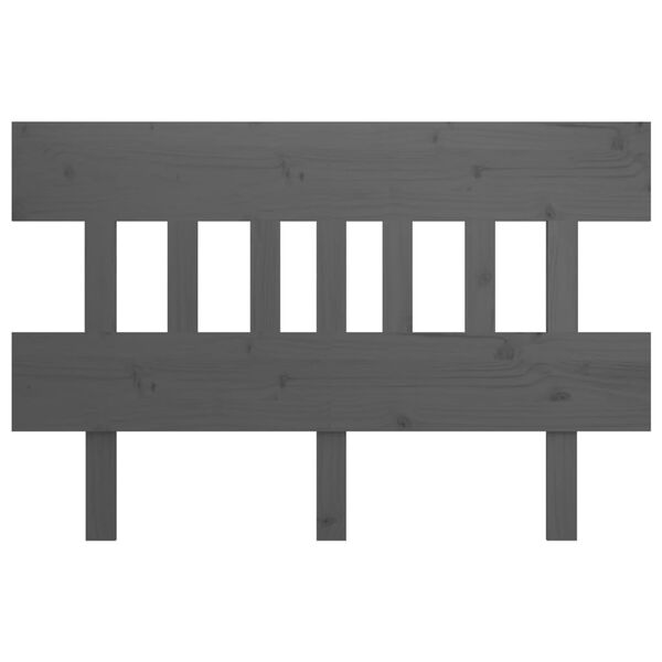 vidaXL Lovos galvūgalis, pilkas, 163,5x3x81cm, pušies medienos masyvas