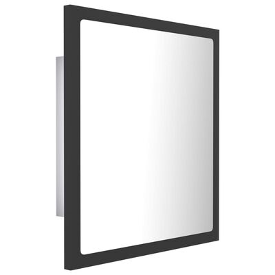 vidaXL Vonios kambario LED veidrodis, pilkas, 40x8,5x37cm, akrilas