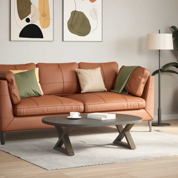 vidaXL Kavos staliuko kojelės, 2 vnt., natūralus plienas, 50x(30-31,3) cm, plienas