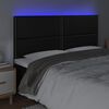 vidaXL Galvūgalis su LED, juodos spalvos, 200x5x118/128 cm