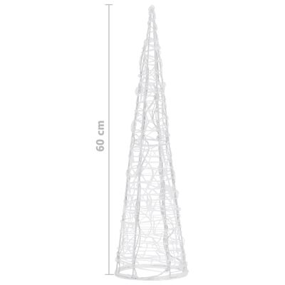 vidaXL Akrilinė LED dekoracija piramidė, šalta balta, 60cm