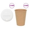 vidaXL popieriniai kavos puodeliai su dangteliais 1000 vnt 12oz 300ml