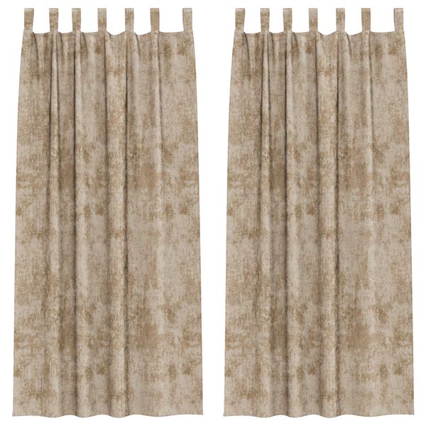 vidaXL Aksominio tipo užuolaidos 2 pcs šampano 245 x 140 cm Aksomas