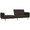 vidaXL Dvivietė sofa-lova, tamsiai rudos spalvos, audinys