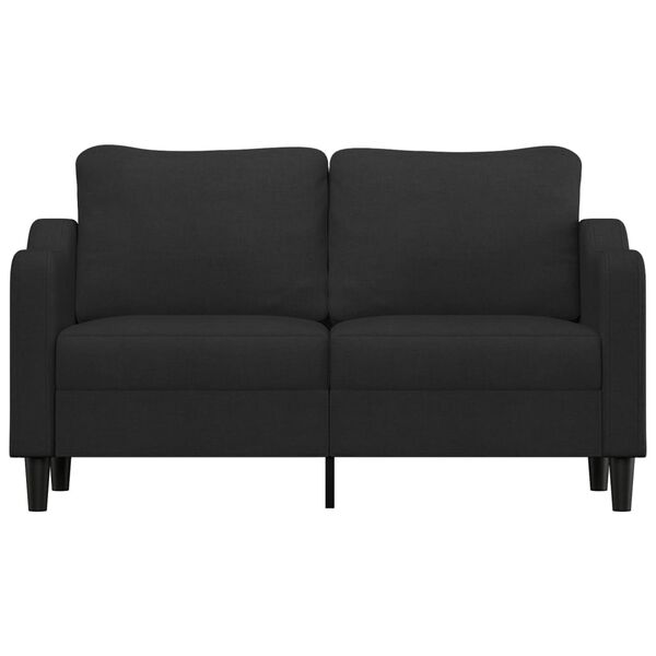 vidaXL Dvivietė sofa, juodos spalvos, 140cm, audinys