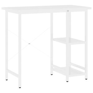 vidaXL Kompiuterio stalas, baltos spalvos, 80x40x72cm, MDF ir metalas