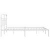 vidaXL Metalinis lovos rėmas su galvūgaliu, baltos spalvos, 135x190cm