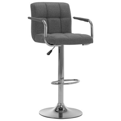 vidaXL Baro kėdės, 2 vnt., šviesiai pilkos spalvos, audinys