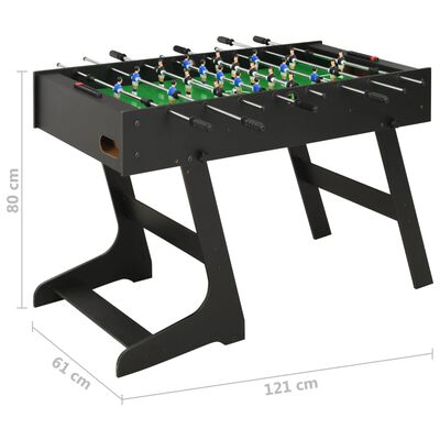 vidaXL Sulankstomas stalo futbolo stalas, 121x61x80cm, juodas