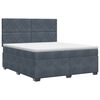 vidaXL Spyruoklinė lova su čiužiniu Tamsiai pilka 140 x 190 cm Aksomas