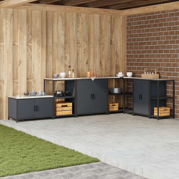 vidaXL Virtuvės saugojimas Antracitas 60 x 50 x 92 cm Plienas